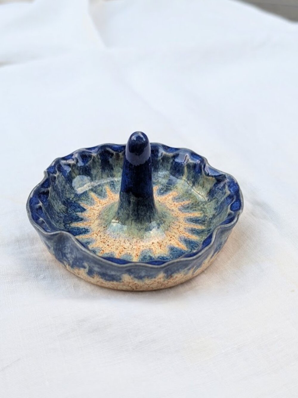 Handcrafted Pottery Ring Holder Jewelry Holder Ceramic Trinket Dish Signed